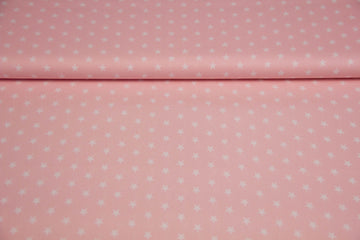 Baumwollwebware Sterne, rosa, 0,5 m